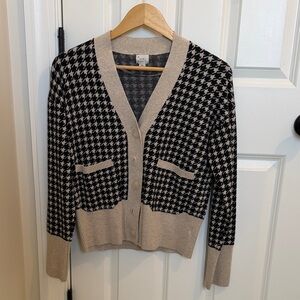 a new day Black and Cream Houndstooth Cardigan